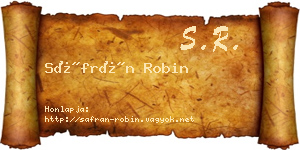 Sáfrán Robin névjegykártya